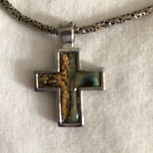 Rustic  16 “ Byzantine snake chain with pendant